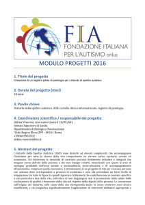 MODULO PROGETTI 2016 - Fondazione Italiana per l`Autismo