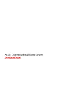 Analisi Grammaticale Del Nome Schema