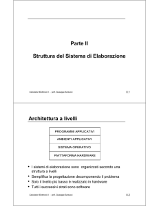 Parte II Struttura del Sistema di Elaborazione Architettura a livelli