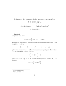 Soluzioni dei quesiti della maturità scientifica A.S. 2013/2014