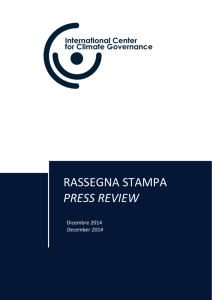 rassegna stampa press review - International Center for Climate