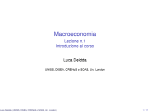 Macroeconomia - Lezione n.1 Introduzione al corso