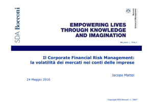 Il Corporate Financial Risk Management: la volatilità