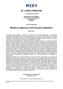 Moderno approccio alla terapia antibiotica