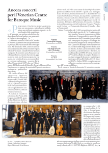Ancora concerti per il Venetian Centre for Baroque Music