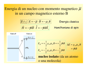 Energia di un nucleo con momento magnetico in un campo