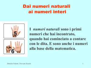 Dai numeri naturali ai numeri interi