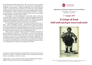Il ciclope di Kant Sull`anthropologia transcendentalis