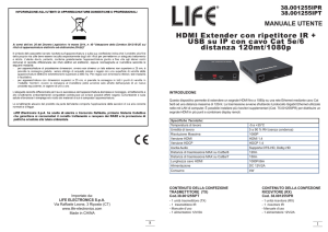 HDMI Extender con ripetitore IR + USB su IP con cavo Cat 5e/6