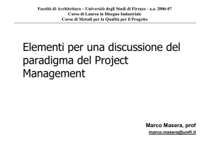 Elementi per una discussione del paradigma del Project Management