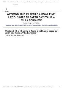 weekend 18 e 19 aprile a roma e nel lazio: sagre ed earth day italia