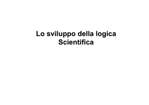 Lo sviluppo della logica Scientifica Lo sviluppo della logica Scientifica