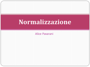 Normalizzazione - Alice Pavarani