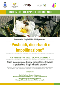 “Pesticidi, diserbanti e impollinazione”