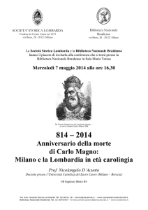 Anniversario della morte di Carlo Magno: Milano e la Lombardia in
