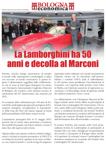 La Lamborghini ha 50 anni e decolla al Marconi