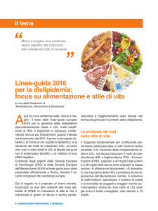 Linee-guida 2016 per la dislipidemia: focus su alimentazione e stile