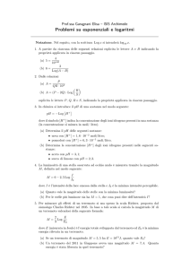 Problemi su esponenziali e logaritmi