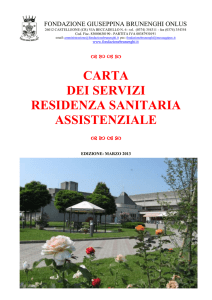 Carta dei servizi R.S.A. - Fondazione Giuseppina Brunenghi Onlus