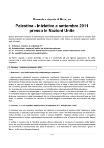 Palestina - Iniziative a settembre 2011 presso le
