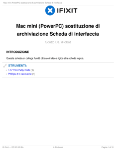 Mac mini (PowerPC) sostituzione di archiviazione Scheda di