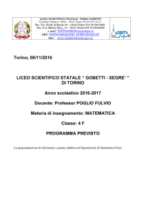 Matematica - Liceo scientifico Gobetti
