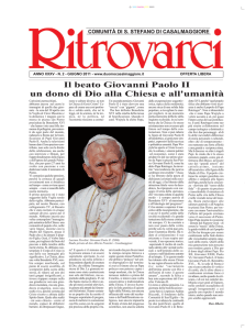 Il beato Giovanni Paolo II un dono di Dio alla Chiesa e all`umanità