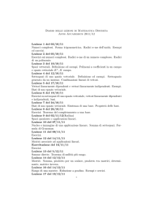 Diario delle lezioni di Matematica Discreta Anno Accademico 2011