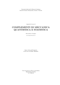 Compl. di Mecc. Qunatistica e Statistica