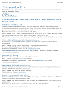Università di Pisa - Eventi del Dipartimento di Fisica