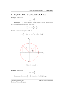 esempi ed esercizi equazioni trigonometriche