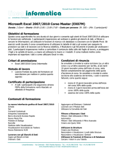 Microsoft Excel 2007 – 2010 Corso Master
