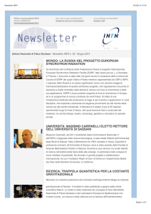 Newsletter INFN - Istituto Nazionale di Fisica Nucleare