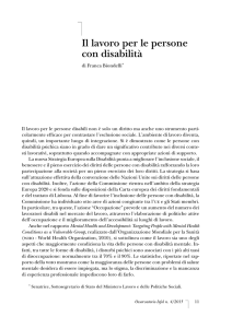 Il lavoro per le persone con disabilità
