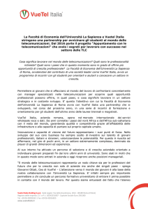 La Facoltà di Economia dell`Università La Sapienza e Vuetel Italia