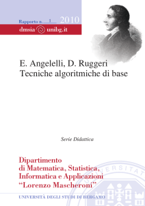 E. Angelelli, D. Ruggeri Tecniche algoritmiche di base