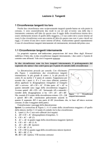 Lezione 2. Tangenti 1 Circonferenze tangenti tra loro 1.1