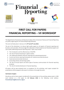 first call for papers financial reporting – vii workshop
