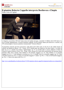 Il pianista Roberto Cappello interpreta Beethoven e Chopin