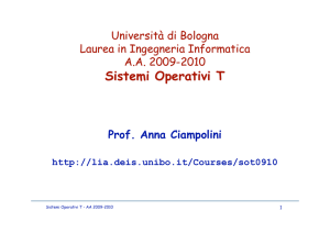 Sistemi Operativi T - Università di Bologna