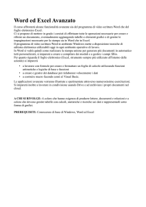 Word ed Excel Avanzato - Associazione "Per il Fermi"