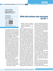 Effetti dell`acarbose sulla secrezione del GLP-1