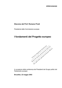 I fondamenti del Progetto europeo
