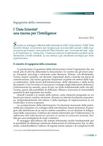 `Data Scientist` una risorsa per l`Intelligence