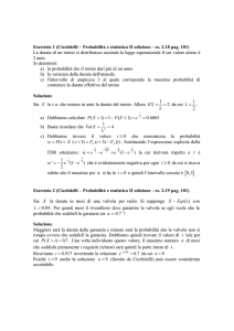 Esercizio 1 (Cicchitelli – Probabilità e statistica II edizione – es. 2.18