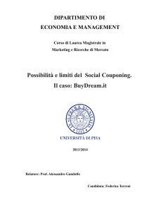 Possibilità e limiti del Social Couponing. Il caso: BuyDream.it