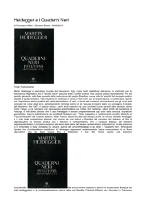 Heidegger ei Quaderni Neri - Consulenza Filosofica