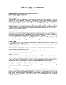 FORMAZIONE ED ETICA DELLE PROFESSIONI (dott. Daniele Loro