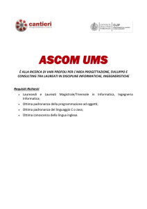ascom ums - Corso di Laurea Triennale in Informatica