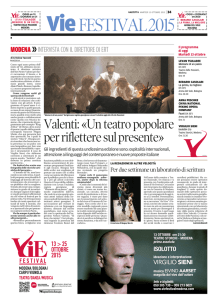 Valenti: «Un teatro popolare perrifletteresulpresente»